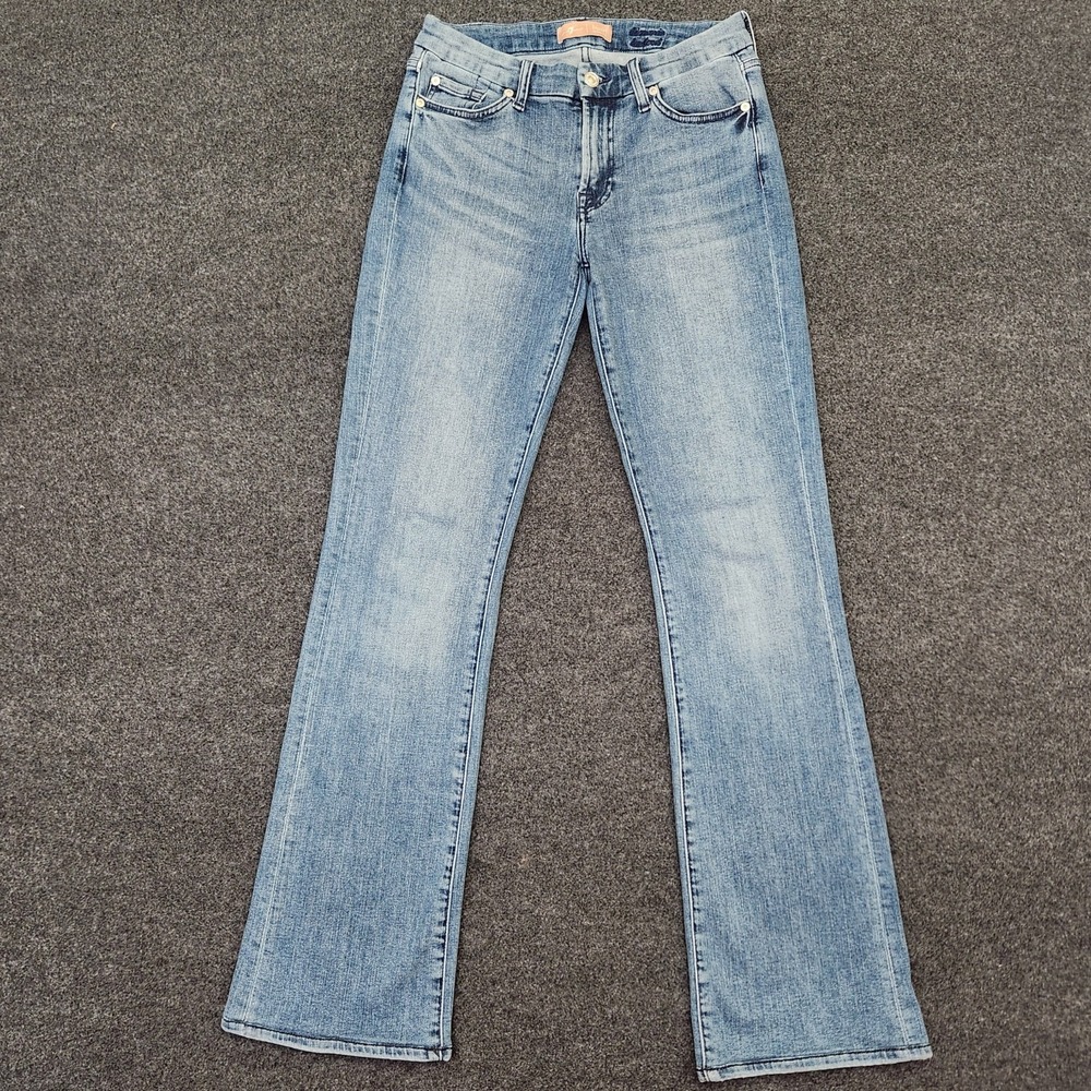 7 For All‎ Mankind Womens 28 Blue B(air) Straight Leg Denim Jeans Medium Wash